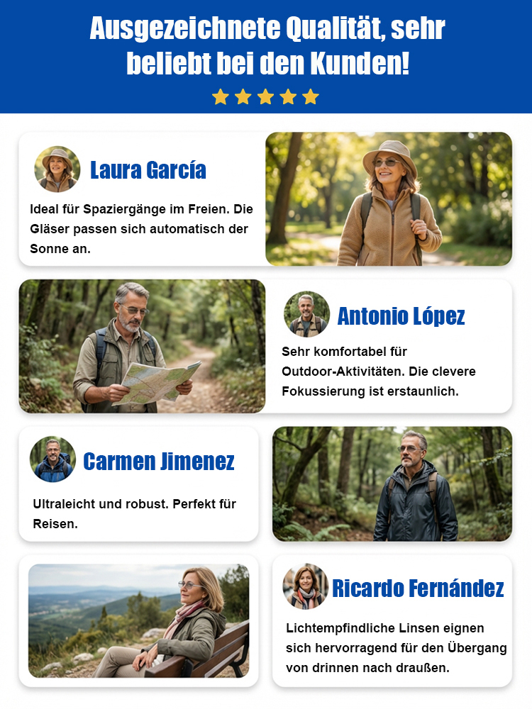 Ultraleichte, intelligente, zoomfähige, lichtempfindliche, farbverändernde, blaulichtblockierende Le