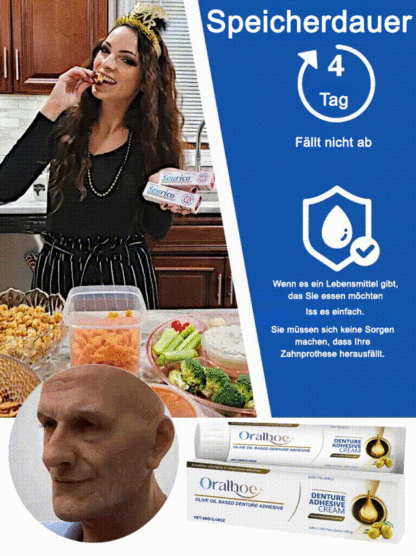 Sicherer und ungiftiger Haftkleber für Zahnprothesen 