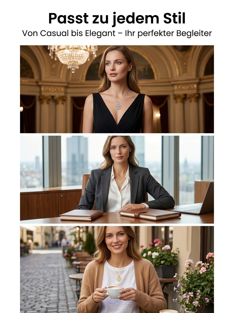 Kollektion Herz & Glücksklee Halskette