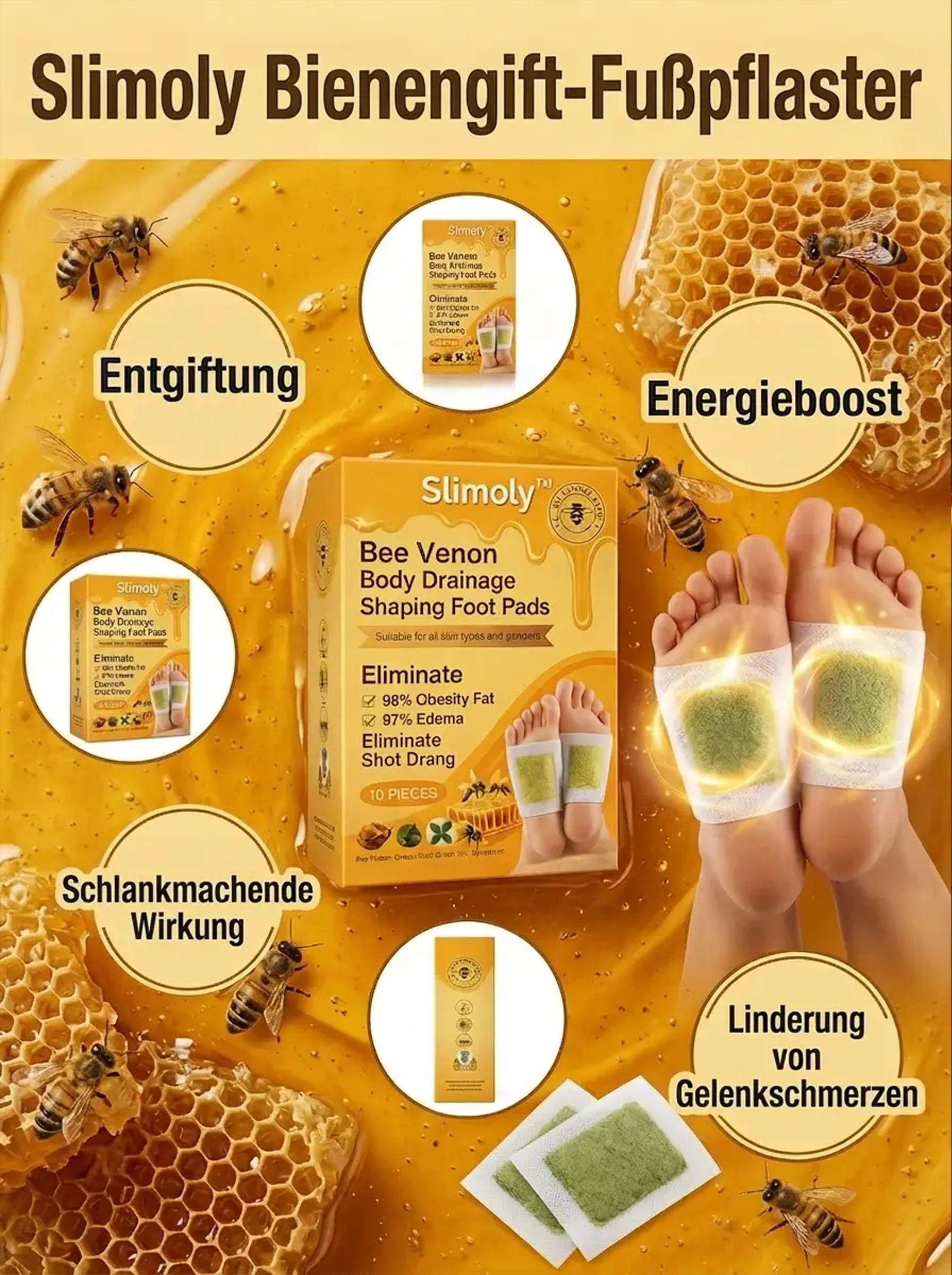 Bienengift-Lymphdrainage-Schlankheitsfußpflaster