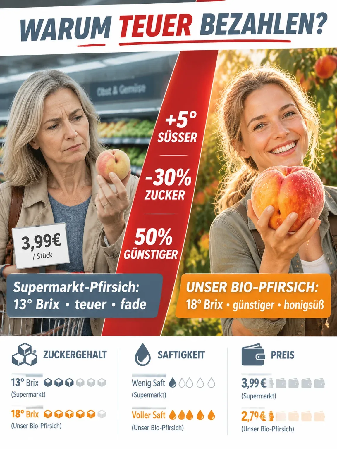 【Schnellwüchsig und widerstandsfähig】Süßer, früh reifender Pfirsichsetzling