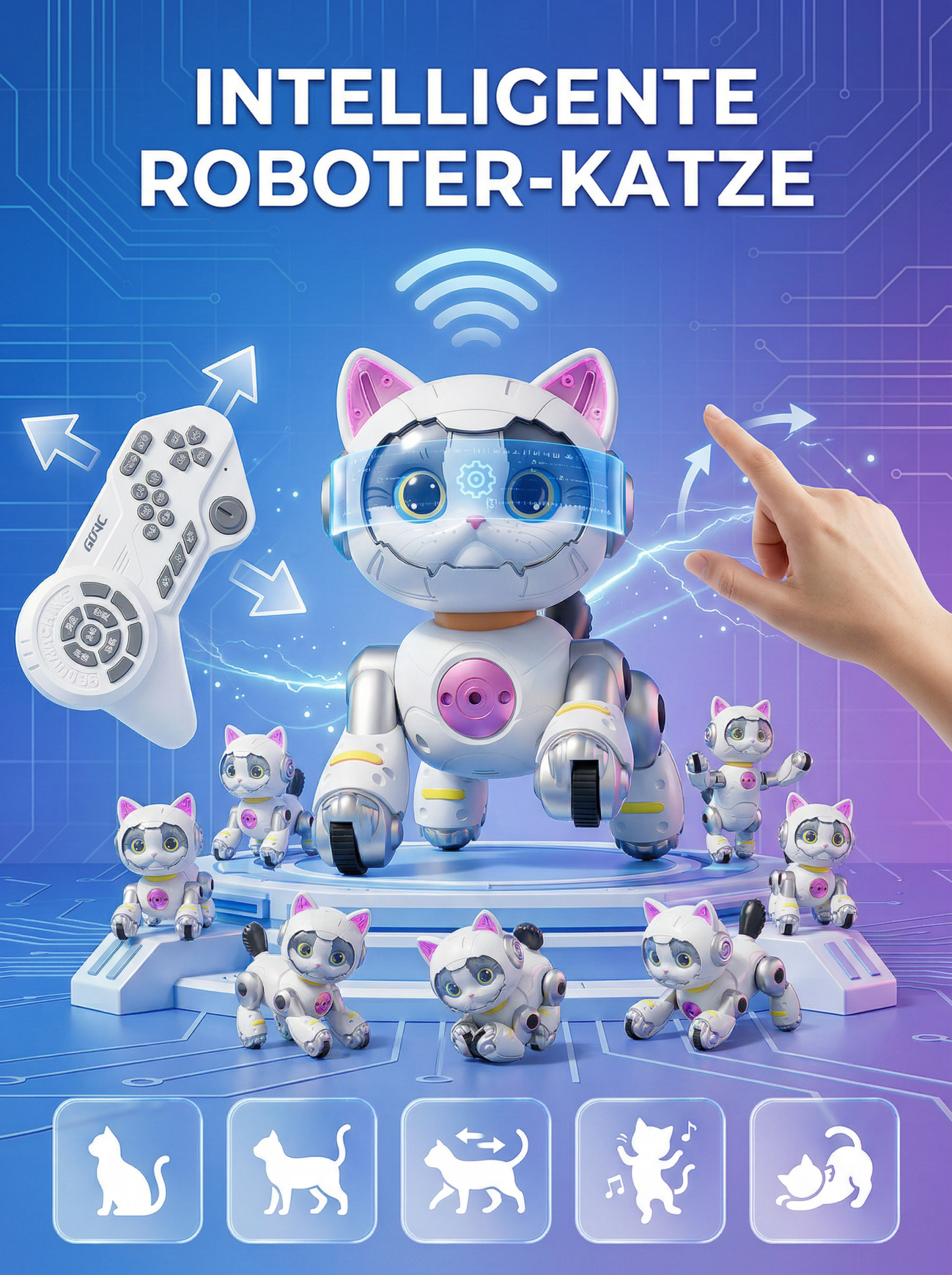 KI-intelligente Maschinenkatze/Maschinenhund