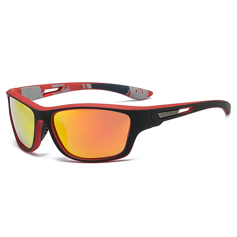 Herren Polarisationssonnenbrille mit bunten Gläsern und Band