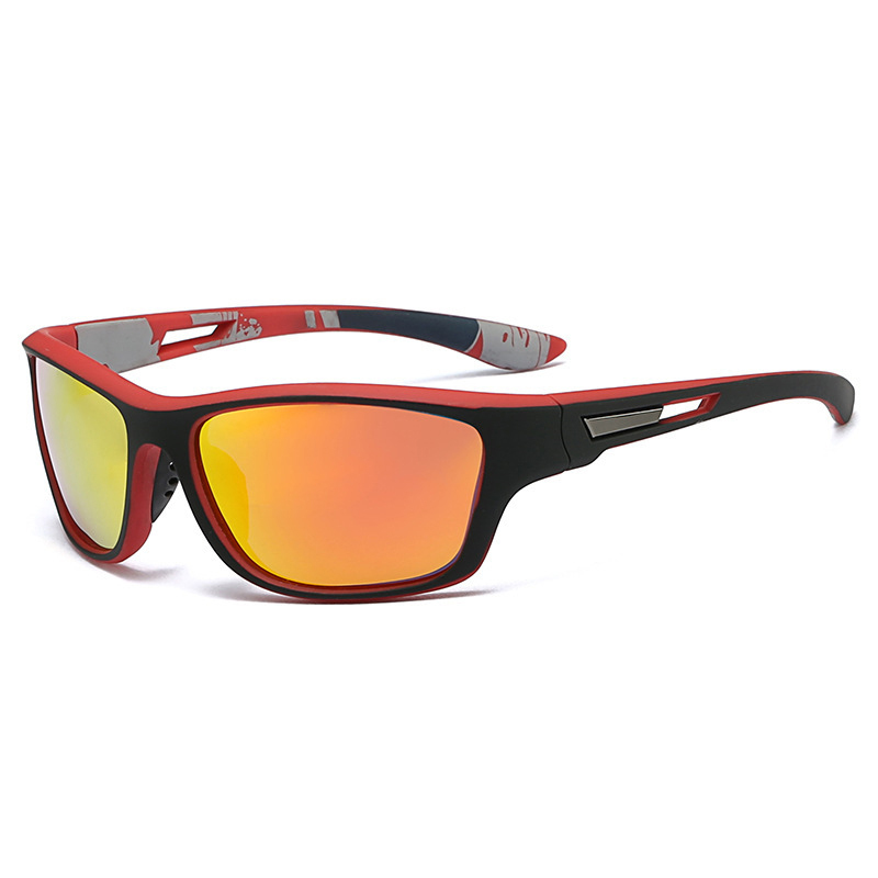 Herren Polarisationssonnenbrille mit bunten Gläsern und Band
