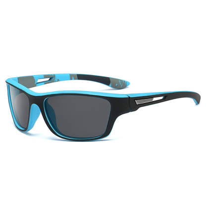 Herren Polarisationssonnenbrille mit bunten Gläsern und Band