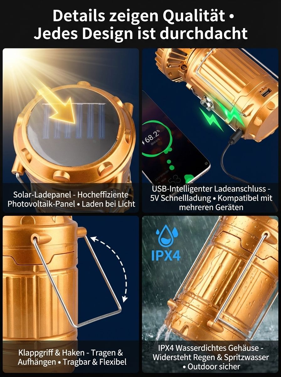 LED-Lüfter Solar-Notlicht