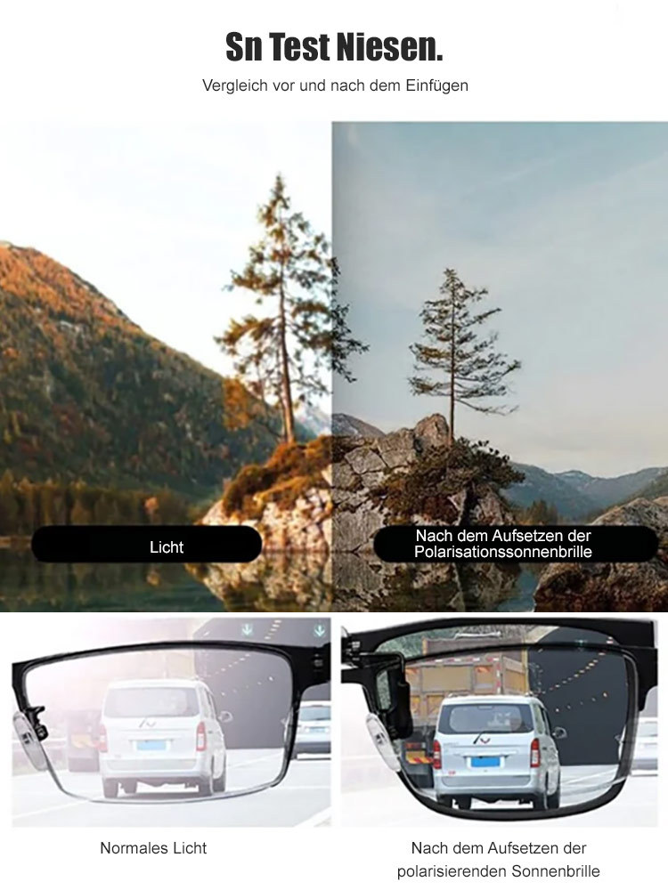 Herren Polarisationssonnenbrille mit bunten Gläsern und Band