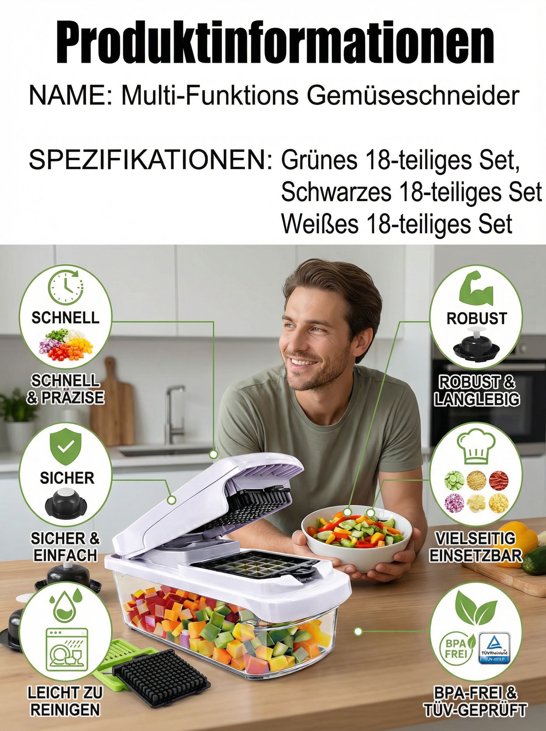 Multifunktionaler Gemüseschneider