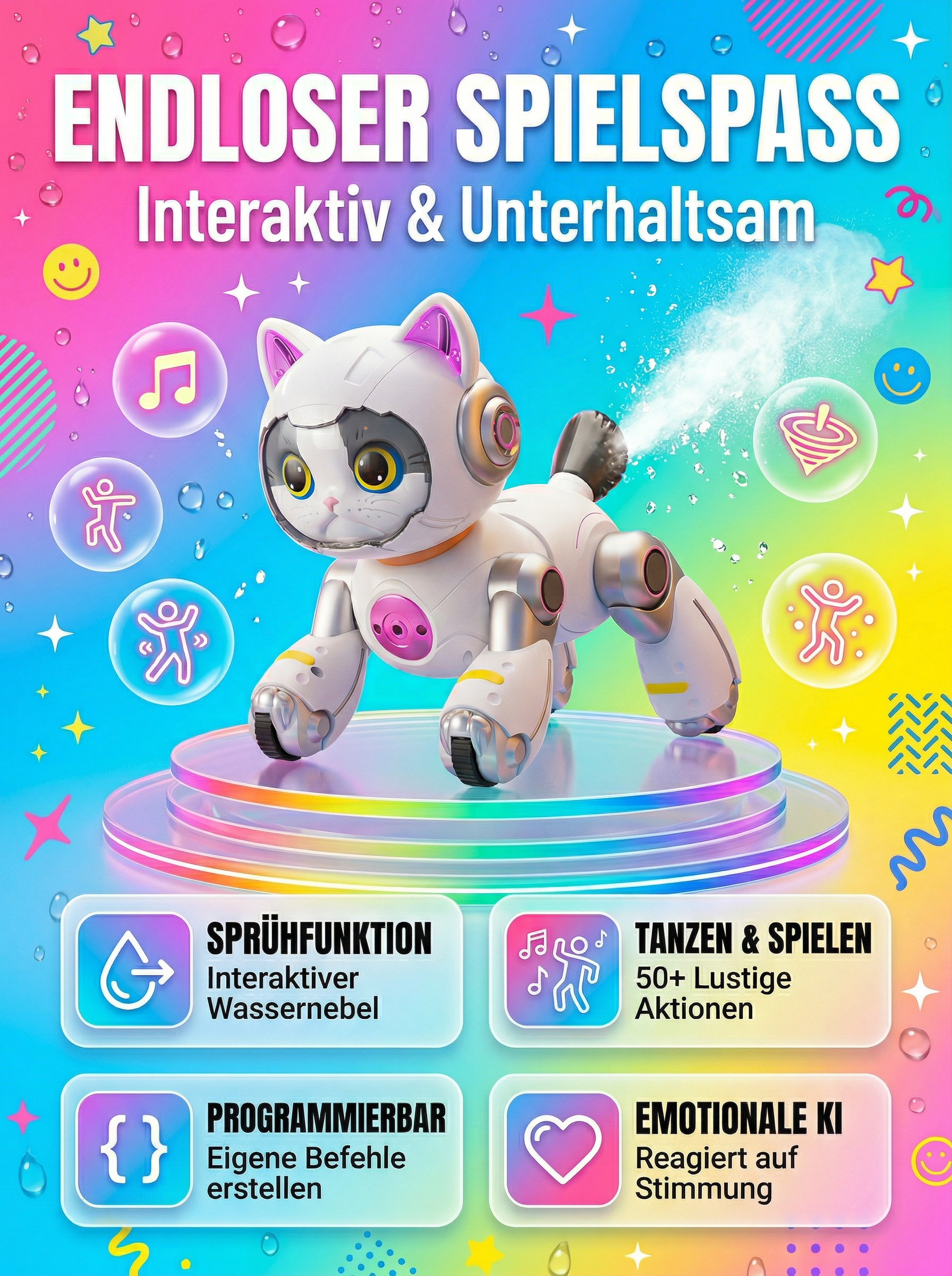 KI-intelligente Maschinenkatze/Maschinenhund