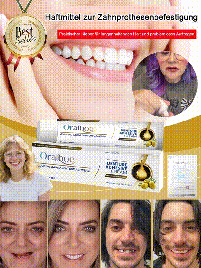 Sicherer und ungiftiger Haftkleber für Zahnprothesen 