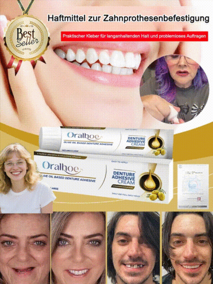 Sicherer und ungiftiger Haftkleber für Zahnprothesen 