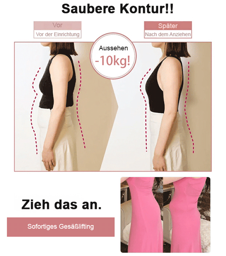 Dünne, doppellagige, nahtlose Spitzenformhose zur Bauchstraffung