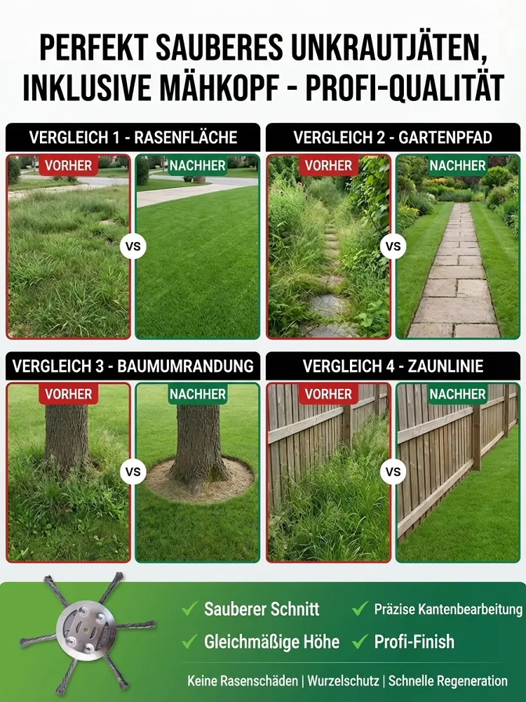 Universal Unkrautbürste für Motorsense & Rasentrimmer