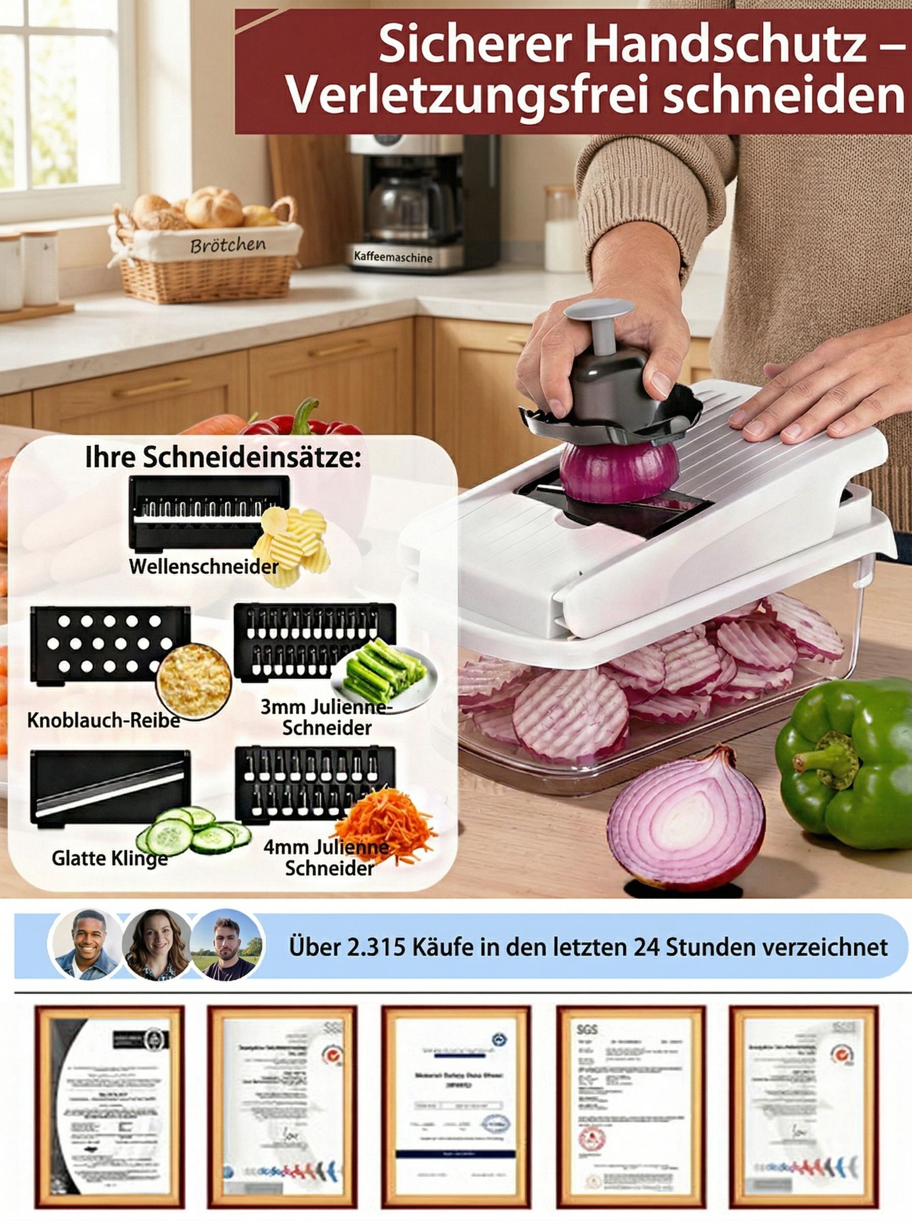 Multifunktionaler Gemüseschneider