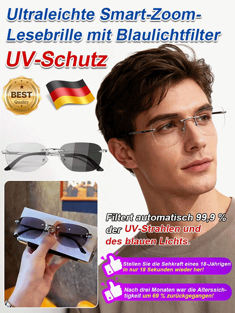 Ultraleichte, intelligente, zoomfähige, lichtempfindliche, farbverändernde, blaulichtblockierende Le