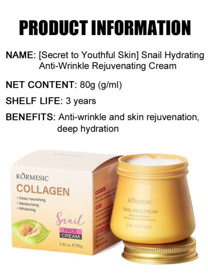 [Secret to Youthful Skin] Snail Hydrating, Anti-Wrinkle and Rejuvenating Cream
