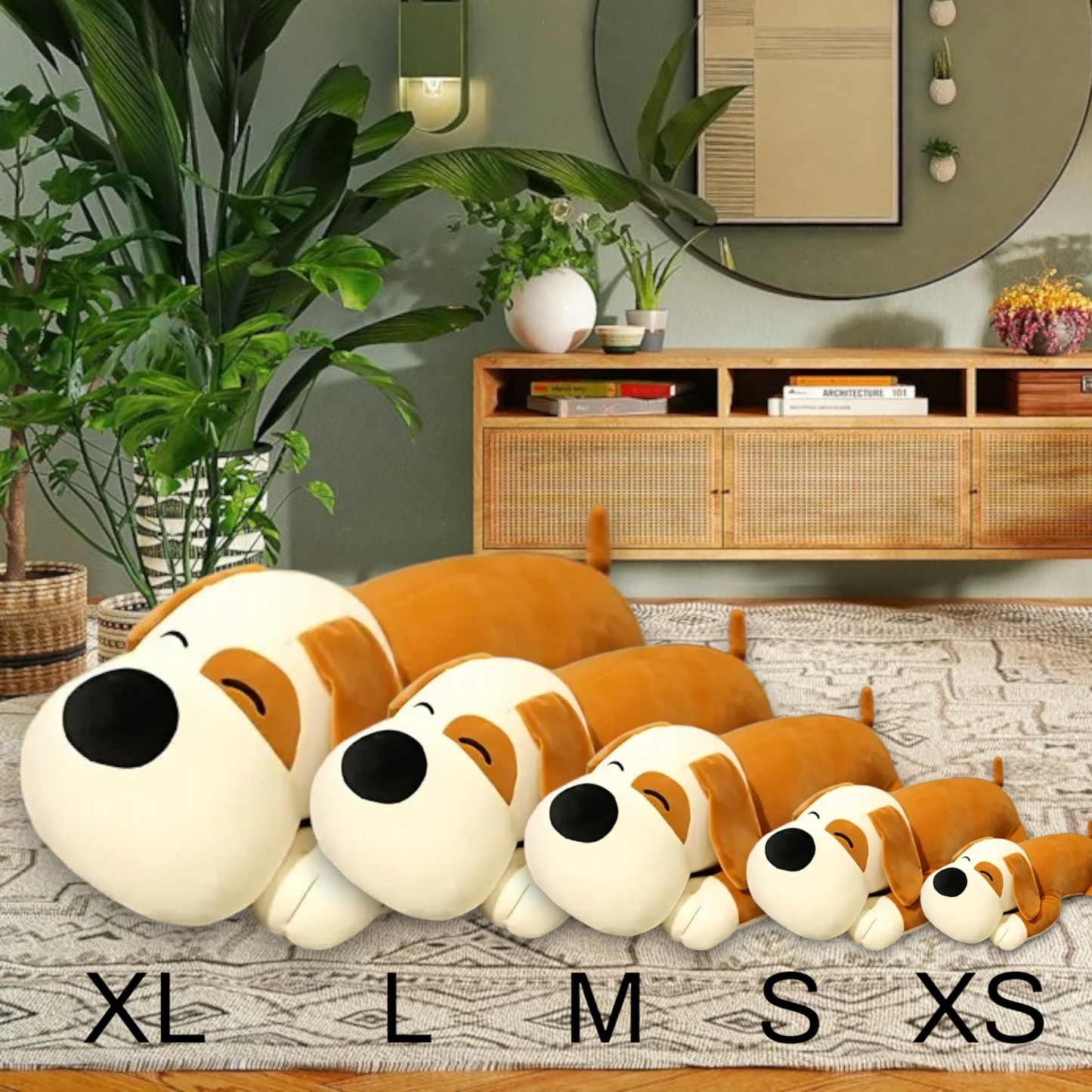 Cute Brown Happy Dog Tummy Time Pillow | Soft Adorable Puppy Birthday Fun  Doggy Gifts