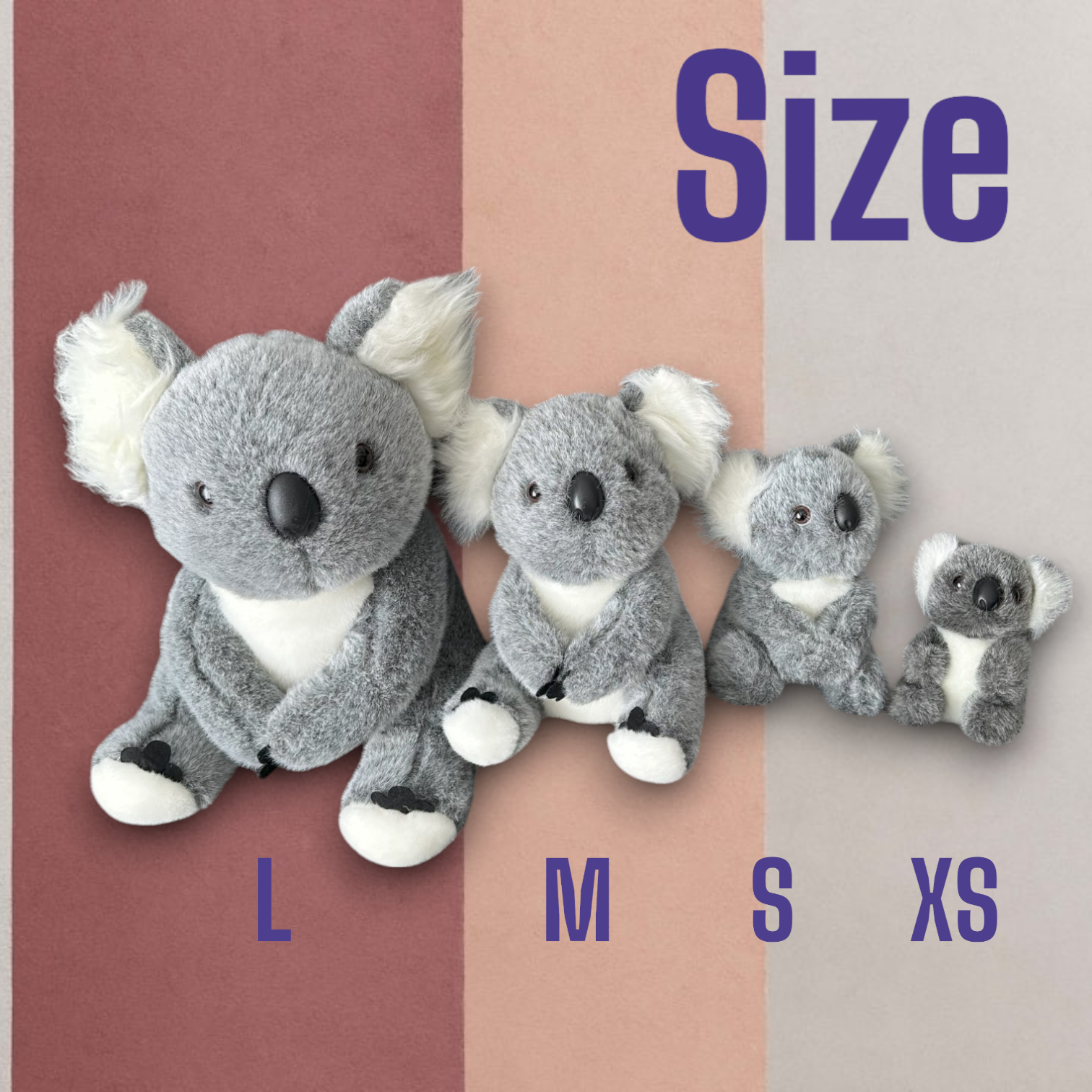 Soft Koala Bear Plush Toy – Cute Stuffed Animal in 4 Sizes (XS, S, M, L) –Gifts