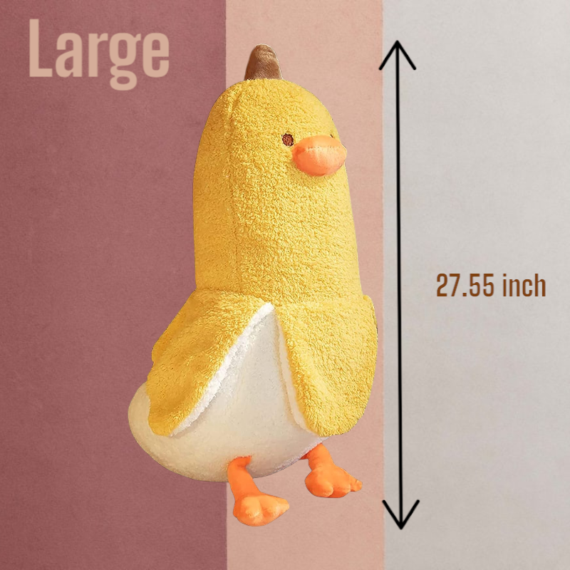 Cute Yellow White Banana Bird Tummy Time Pillow Plush Toy | 19.69-inch