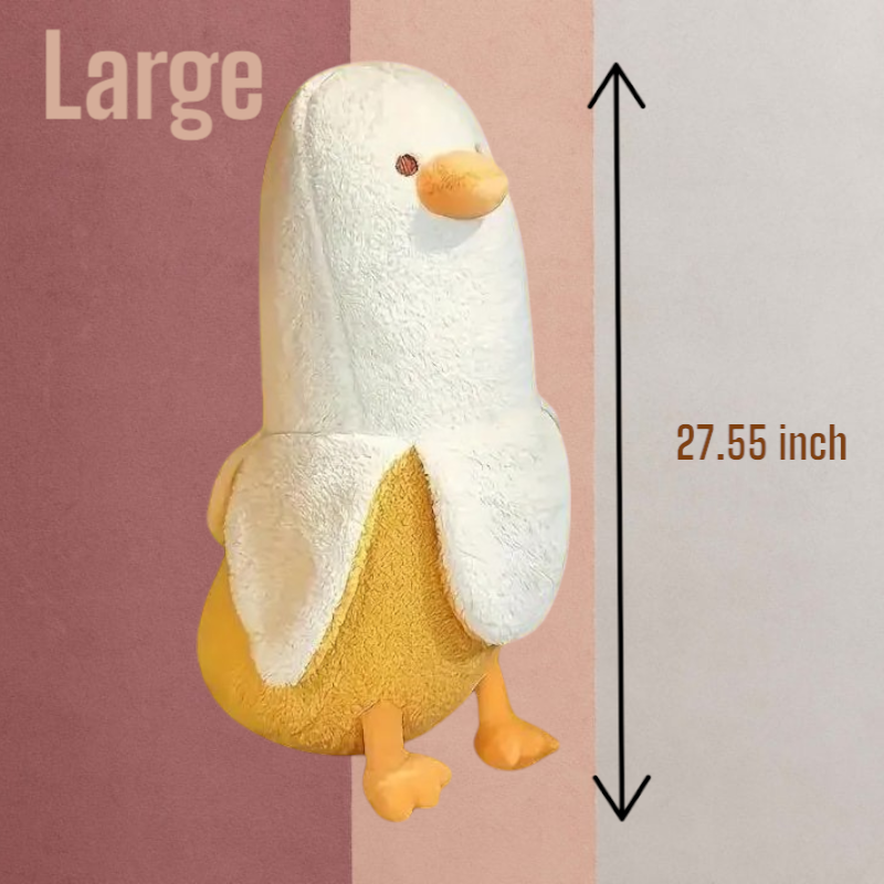Cute White Yellow Banana Bird Tummy Time Pillow Plush Toy | 19.69-inch