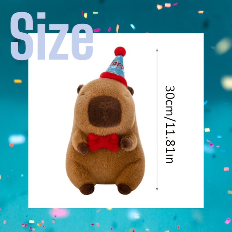Cute Brown Capybara Scarf Tummy Time Pillow Plush Toy | 9.7-inch Soft 