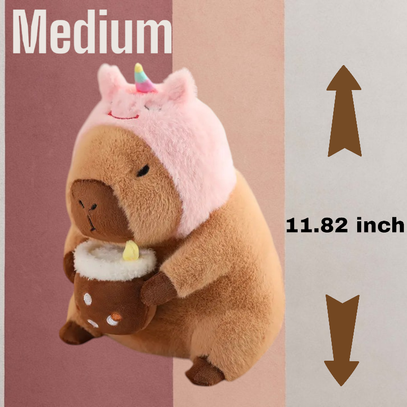 Cute Capybara Bubble Tea Pink Unicorn Tummy Time Pillow Plush Toy