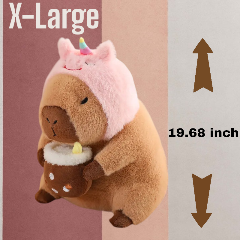 Cute Capybara Bubble Tea Pink Unicorn Tummy Time Pillow Plush Toy