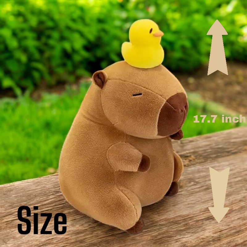 Cute Brown Capybara Scarf Tummy Time Pillow Plush Toy | 9.7-inch Soft 