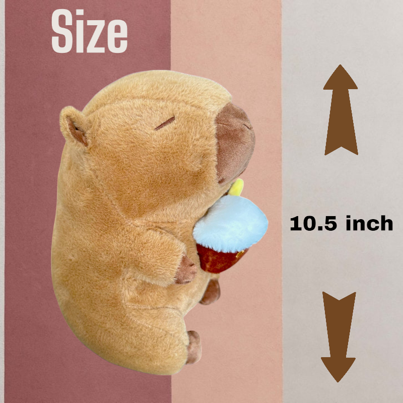 Cute Brown Capybara Scarf Tummy Time Pillow Plush Toy | 9.7-inch Soft 
