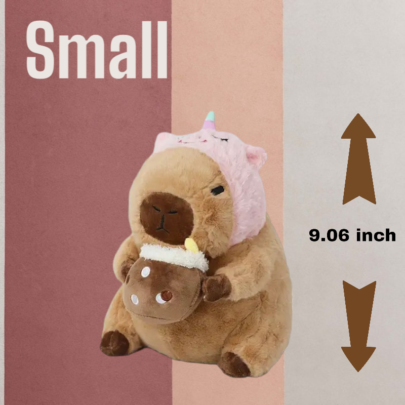 Cute Brown Capybara Scarf Tummy Time Pillow Plush Toy | 9.7-inch Soft 