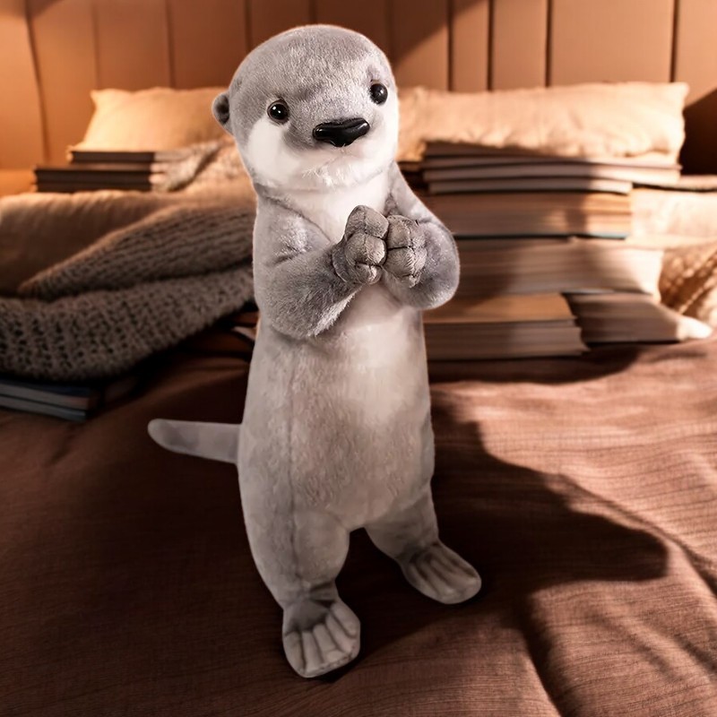 Cute Otter Tummy Time Pillow Plush Toy | 13.8-inch Soft Otter Doll Fun