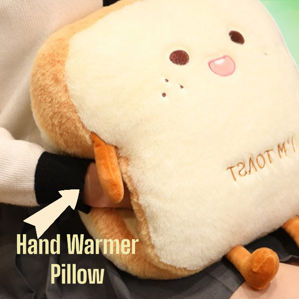 Cute Toast Bread Plushie Tummy Time Happy Face Pillow Plush Toy | 15.74-inch