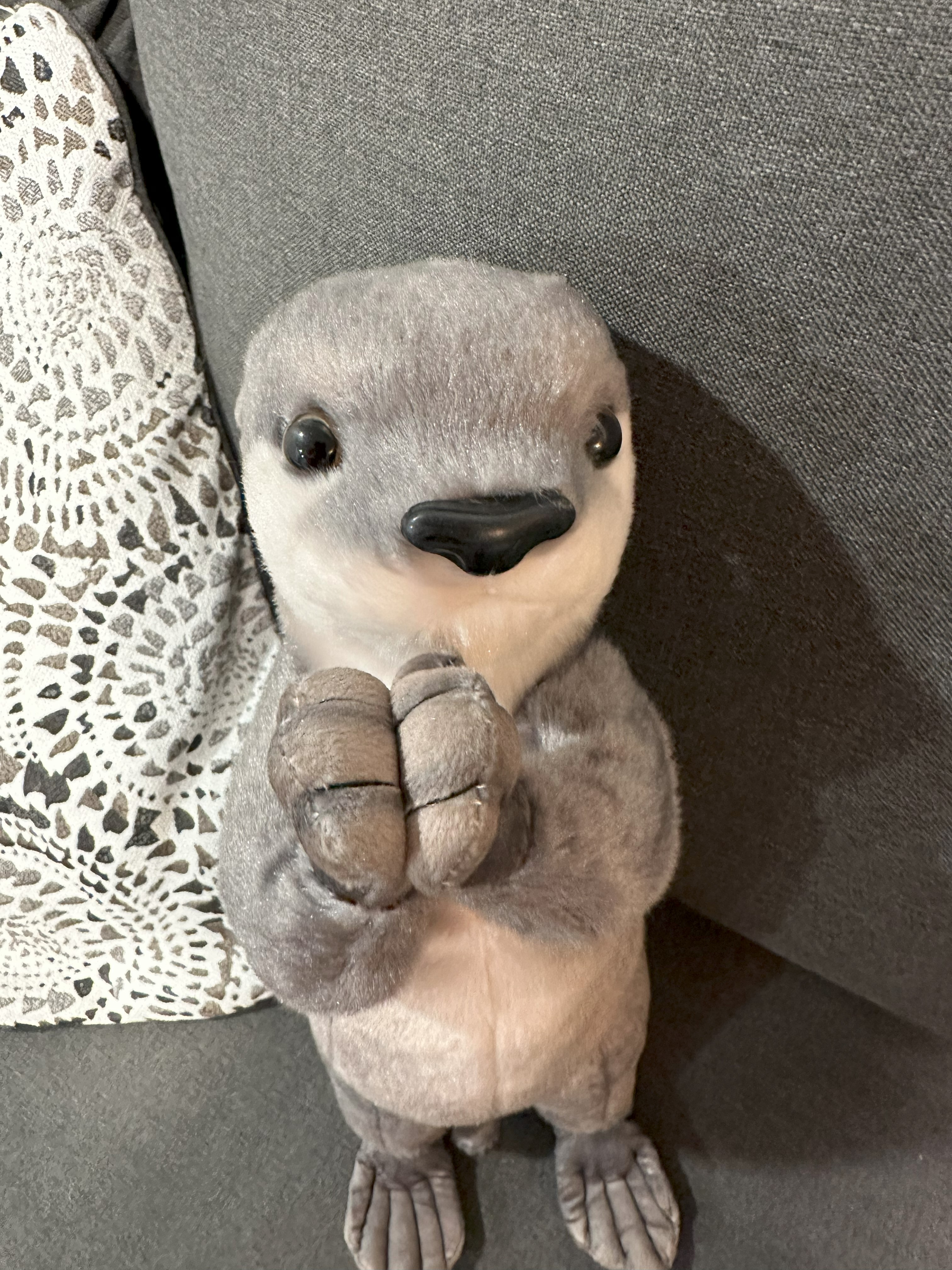 Cute Otter Tummy Time Pillow Plush Toy | 13.8-inch Soft Otter Doll Fun