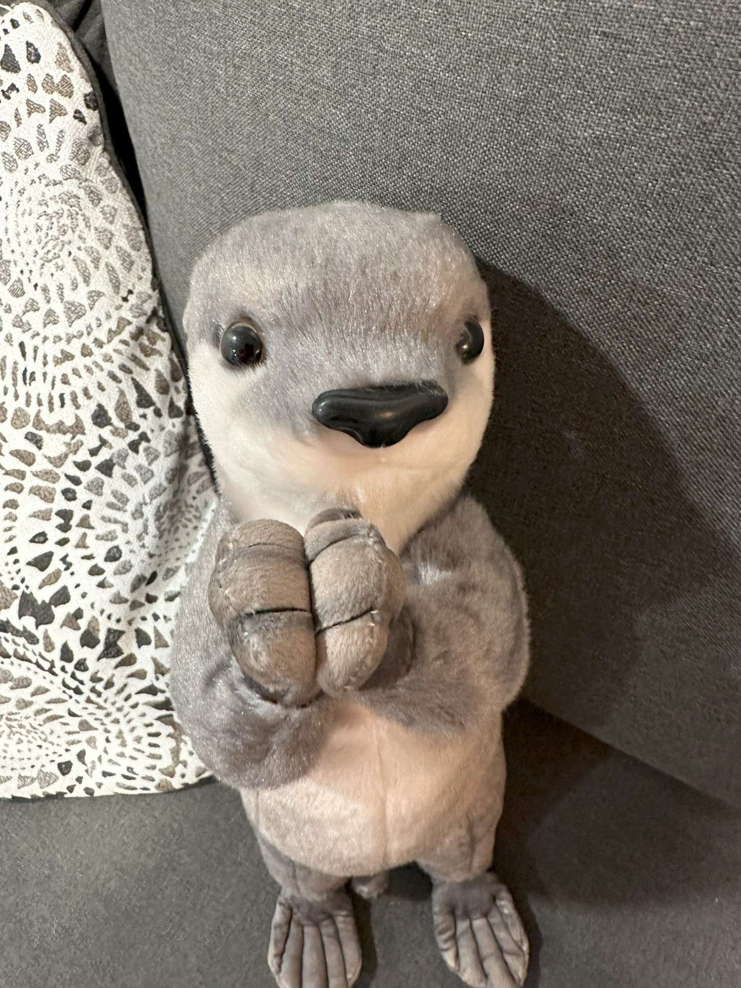 Cute Otter Tummy Time Pillow Plush Toy | 13.8-inch Soft Otter Doll Fun