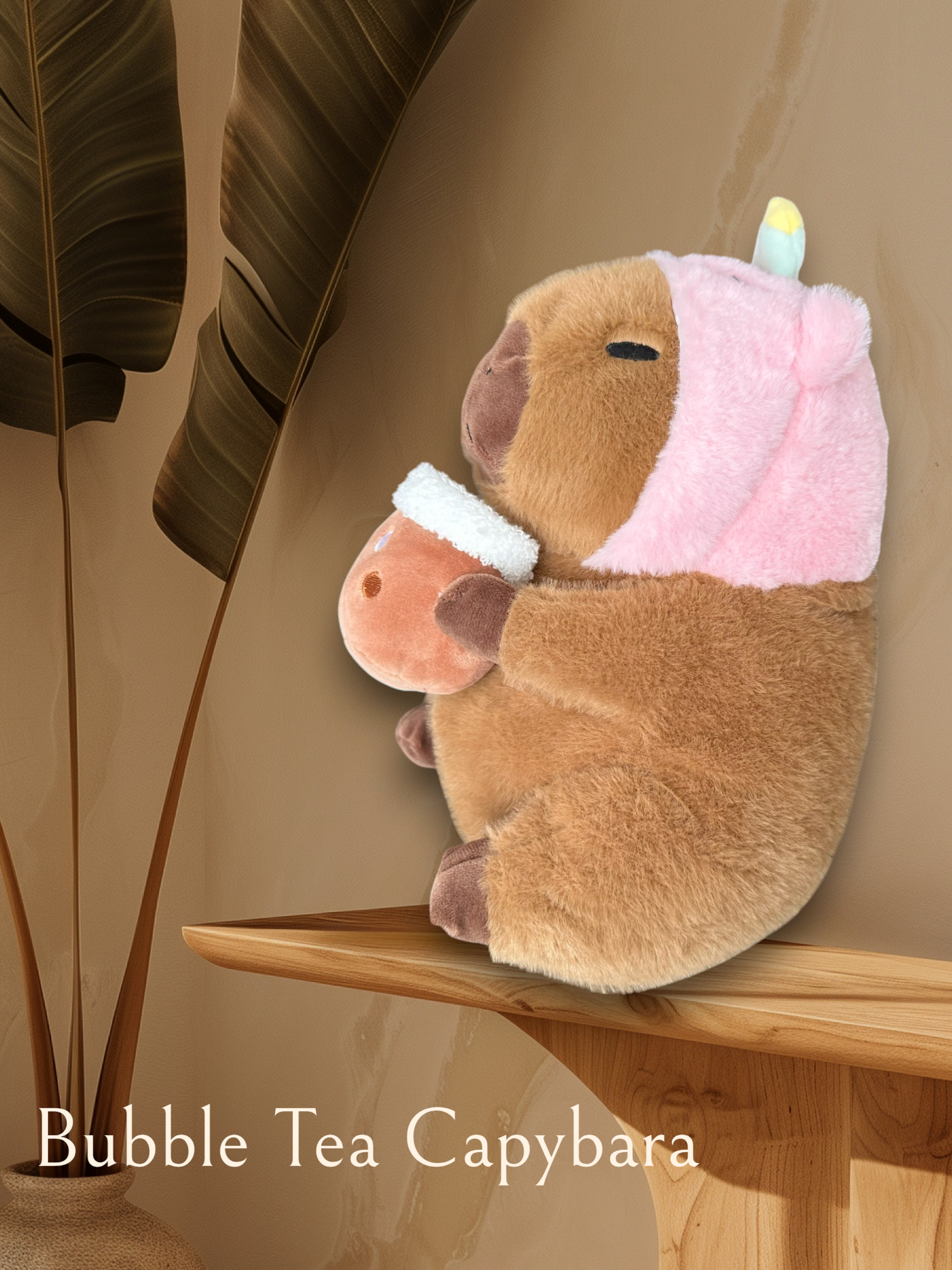 Cute Capybara Bubble Tea Pink Unicorn Tummy Time Pillow Plush Toy
