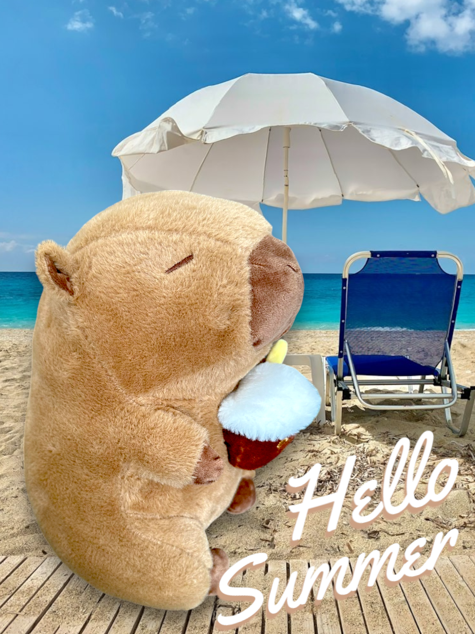 Cute Capybara Boba Bubble Tea Tummy Time Pillow Plush Toy | 10.5 inch