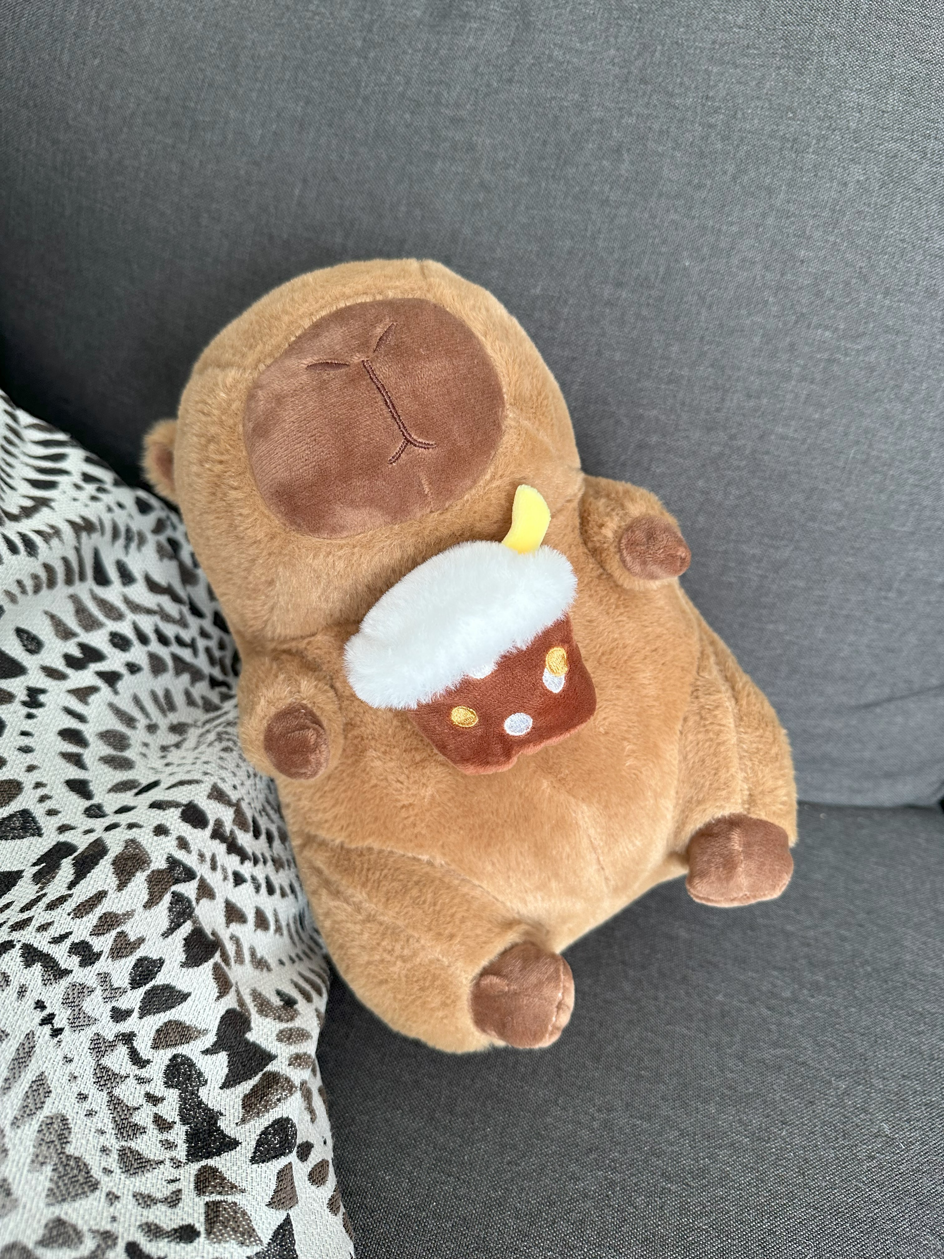 Cute Capybara Boba Bubble Tea Tummy Time Pillow Plush Toy | 10.5 inch