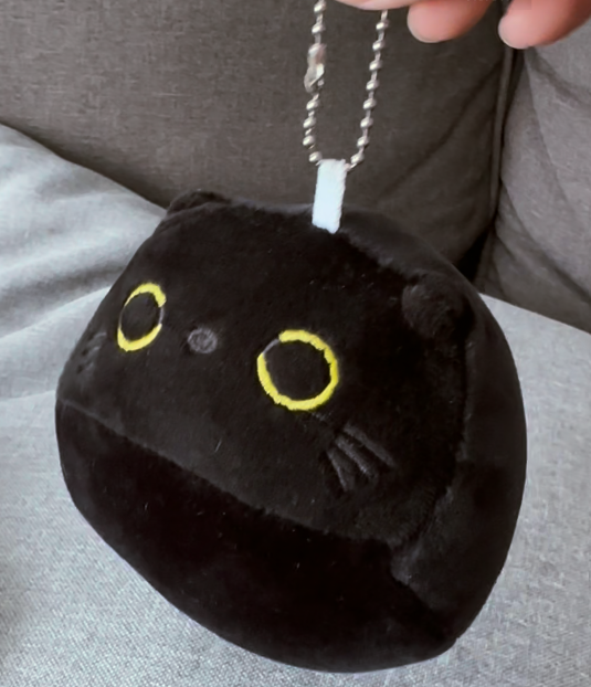 Cute Round Black Cat Tummy Time Pillow Plush Toy | 10-inch to 21-inch