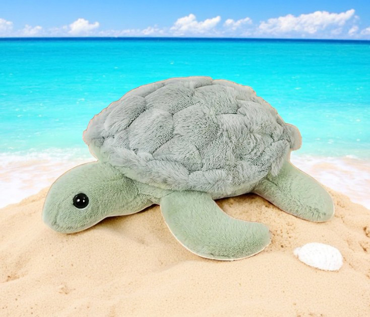 Cute Pastel Green Turtle Tummy Time Pillow Plush Toy | 11.02-inch