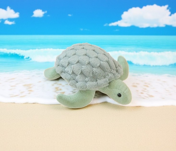 Cute Pastel Green Turtle Tummy Time Pillow Plush Toy | 11.02-inch