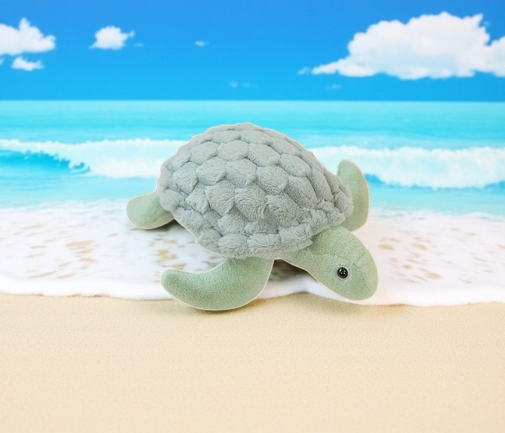 Cute Pastel Green Turtle Tummy Time Pillow Plush Toy | 11.02-inch