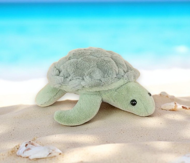 Cute Pastel Green Turtle Tummy Time Pillow Plush Toy | 11.02-inch