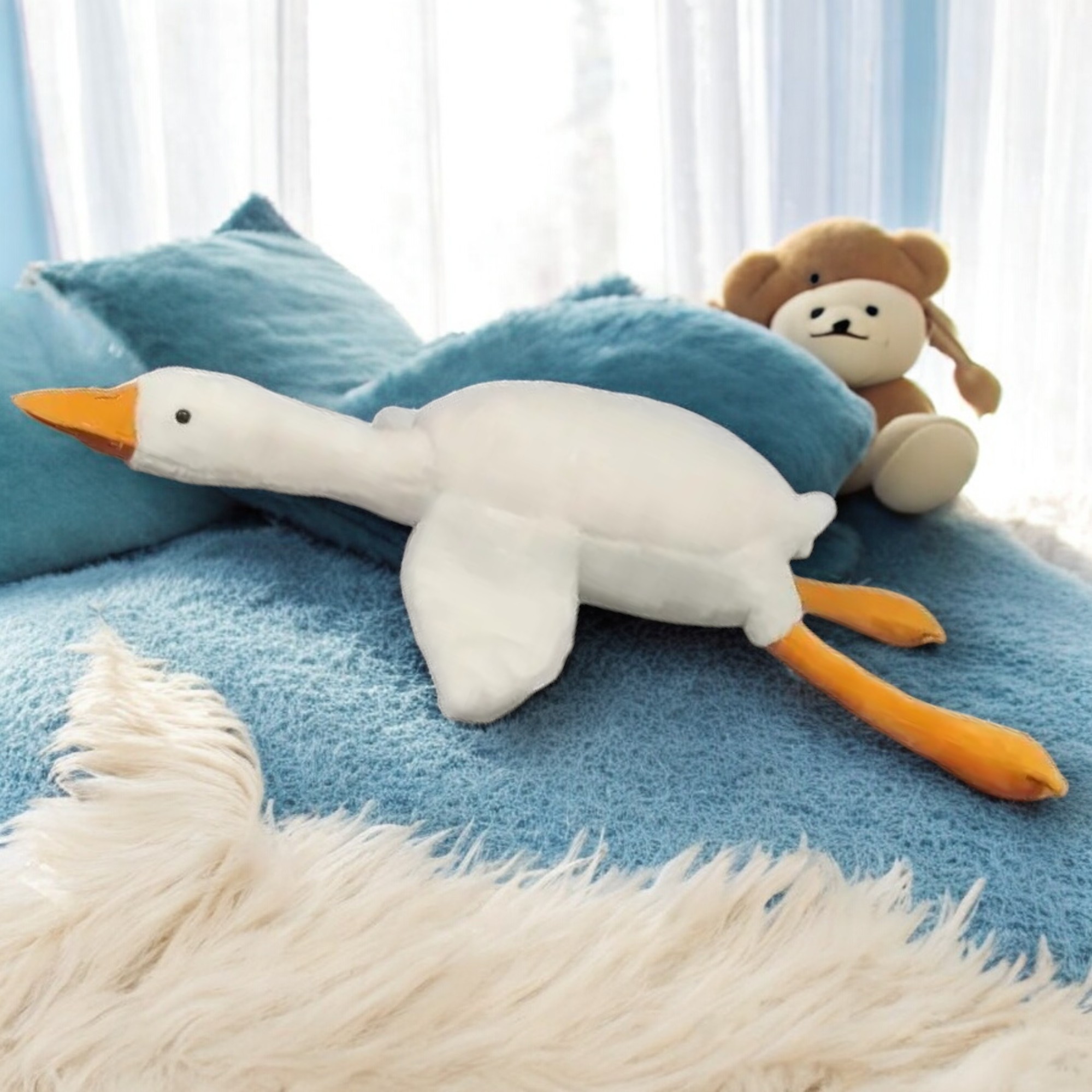 Cute Duck Goose Big Pillow Plush Toy | 19-inch - 75-inch Soft Duck Doll Kids