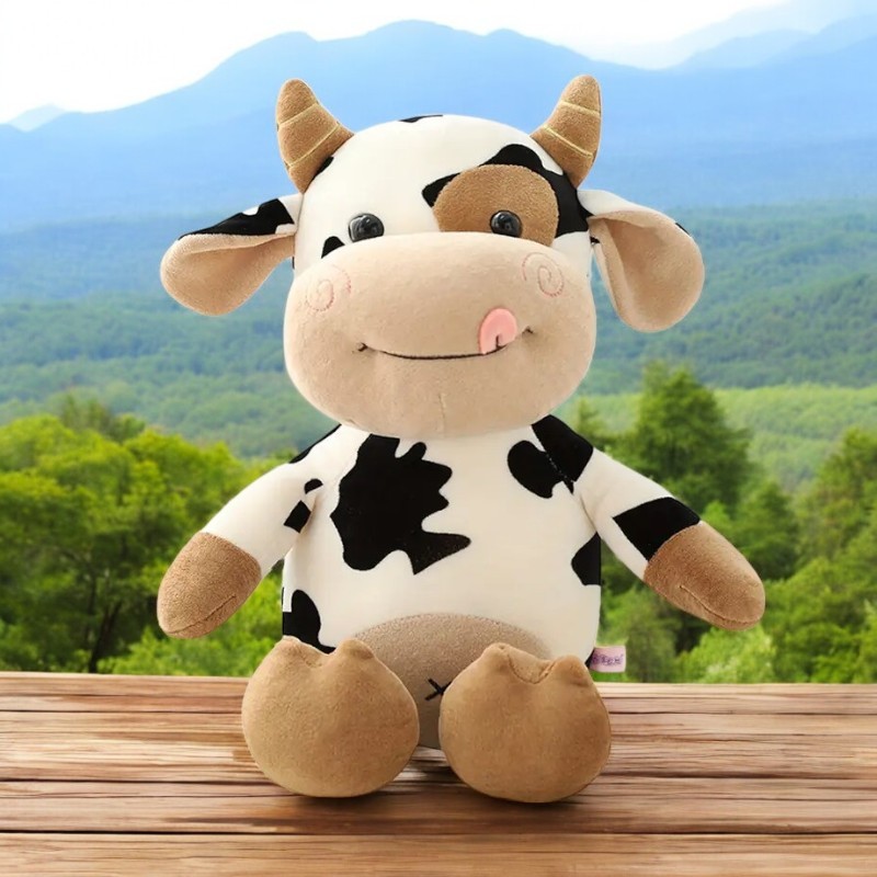 Moo Moo Plush Cow Tummy Time Pillow Plush Toy |11.8-inch Soft Doll