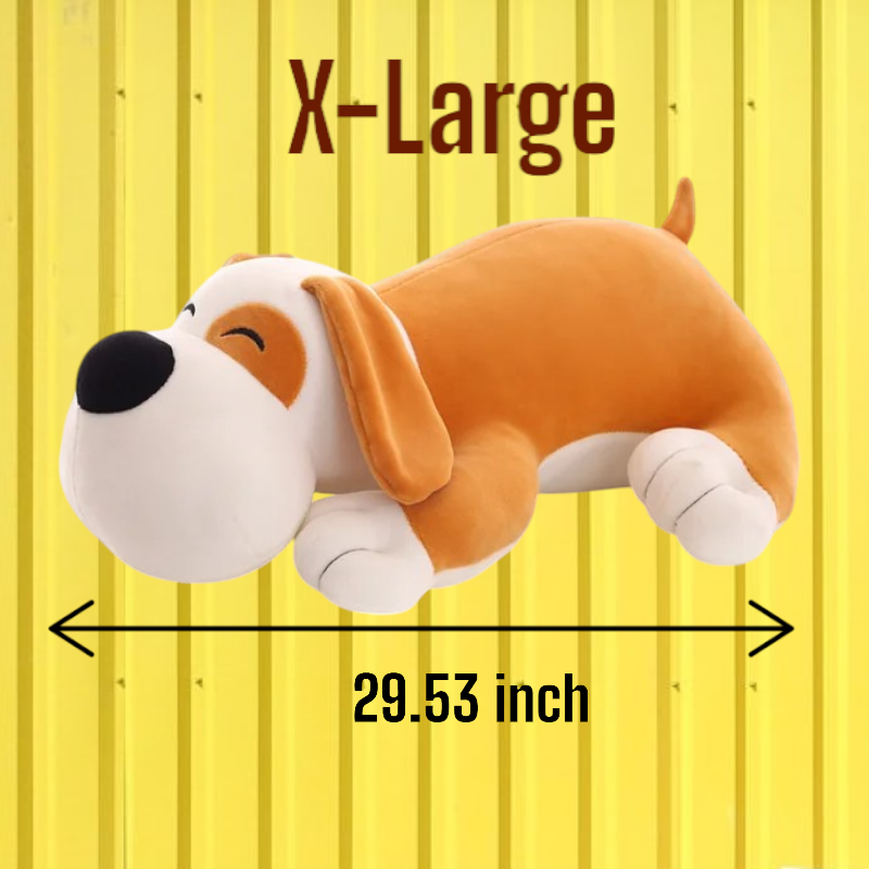 Cute Brown Happy Dog Tummy Time Pillow | Soft Adorable Puppy Birthday Fun  Doggy Gifts