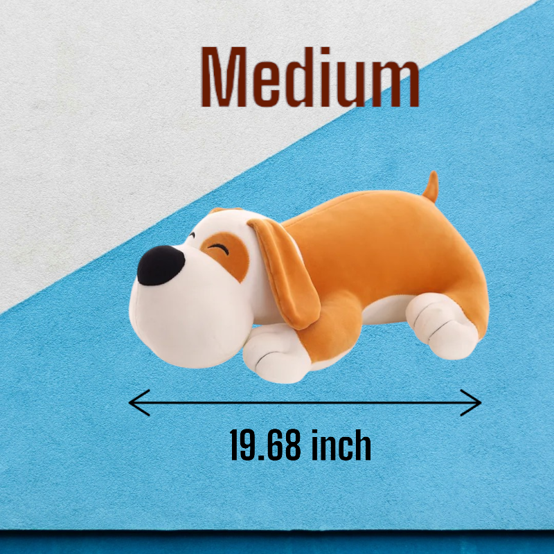 Cute Brown Happy Dog Tummy Time Pillow | Soft Adorable Puppy Birthday Fun  Doggy Gifts