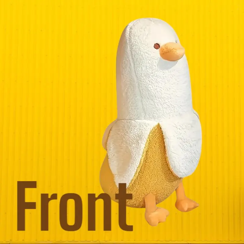 Cute White Yellow Banana Bird Tummy Time Pillow Plush Toy | 19.69-inch