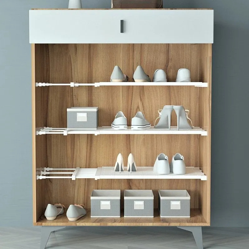 🔥Expandable Closet Tension Shelf Storage Rack for Wardrobe, Kitchen, Bathroom