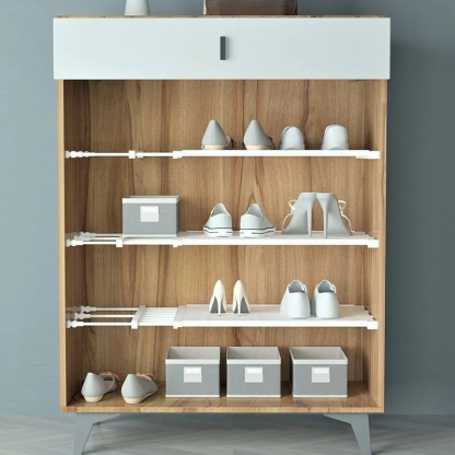 🔥Expandable Closet Tension Shelf Storage Rack for Wardrobe, Kitchen, Bathroom