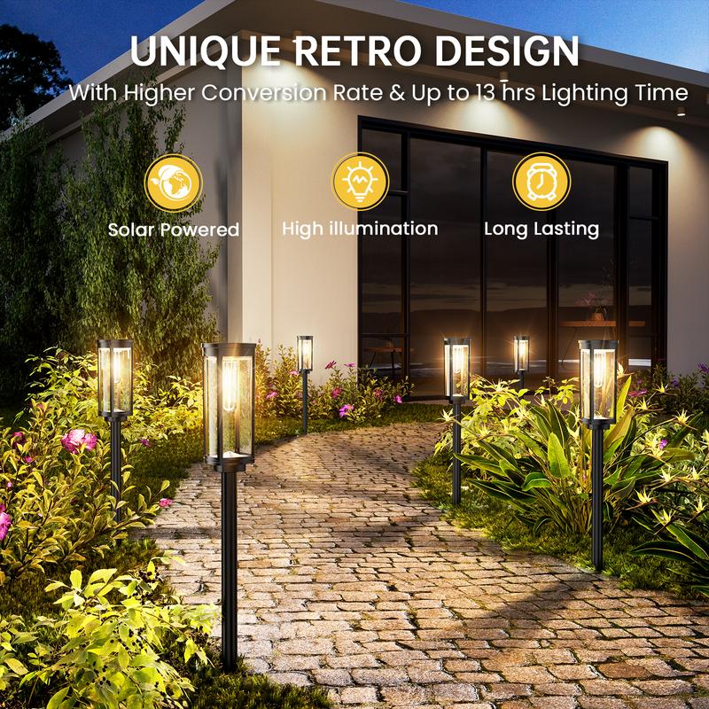 💝𝗧𝗼𝗱𝗮𝘆'𝘀 𝗦𝗽𝗲𝗰𝗶𝗮𝗹𝘀💝Buy 2 Get 2 Free💡Outdoor Solar Pathway Garden Lights - 4 Pack